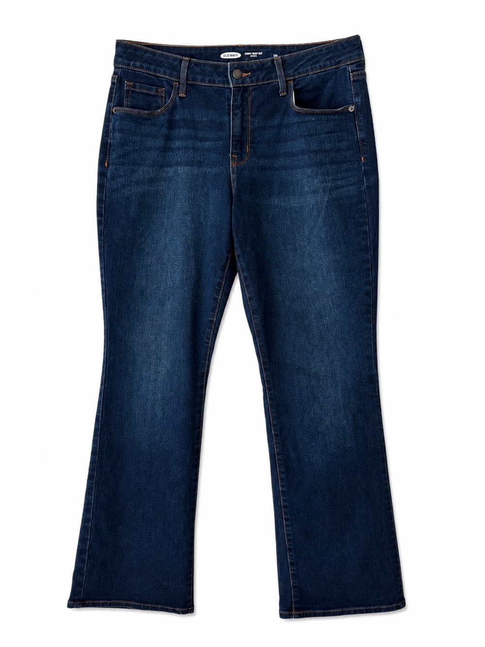 Old Navy Kicker Boot-Cut Jeans 12 Short Mid Rise Dark Wash Stretch Denim